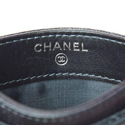 Chanel Iridescent Caviar Quilted Filigree Card Holder Dark Turquoise 5 of 8