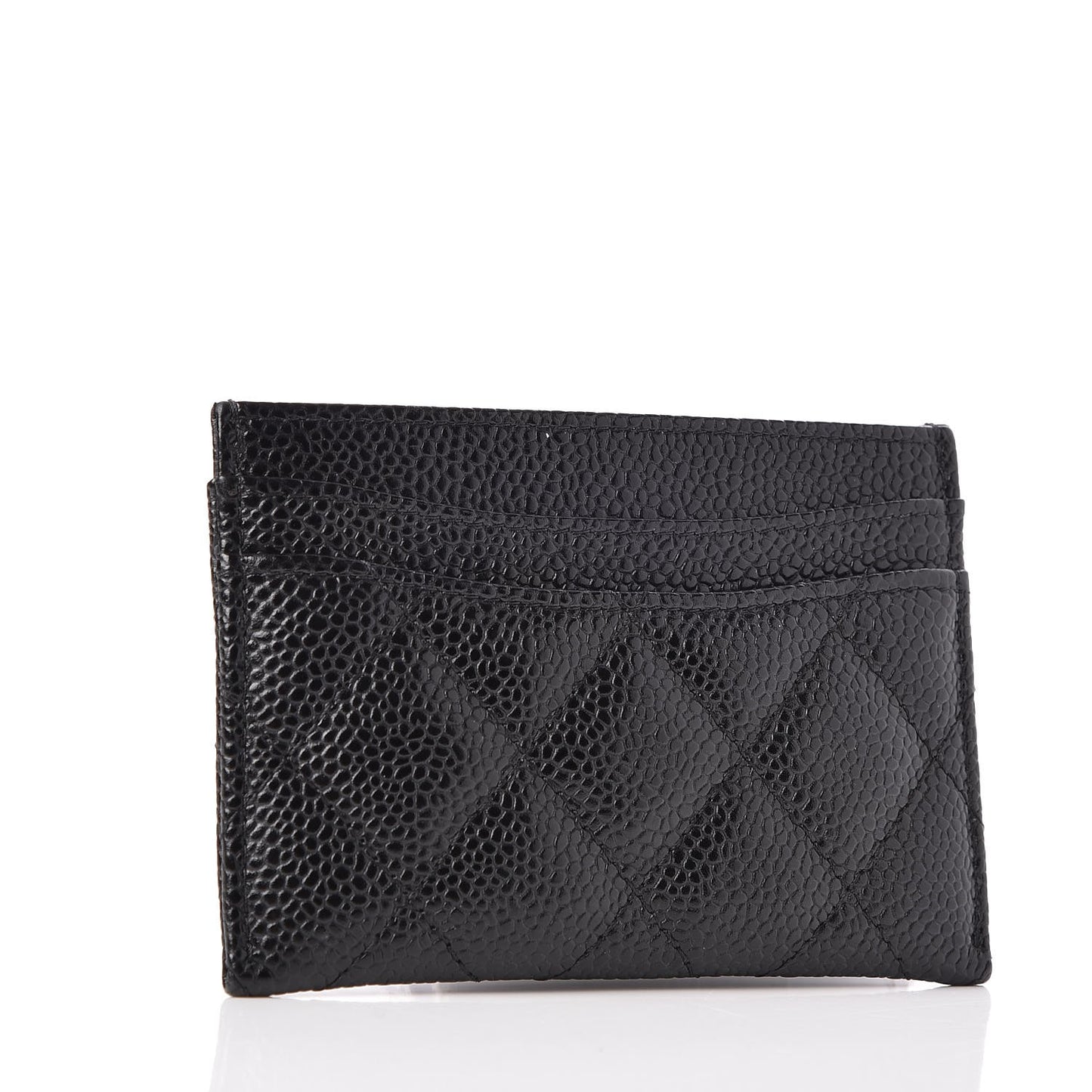 Caviar Quilted Card Holder Black