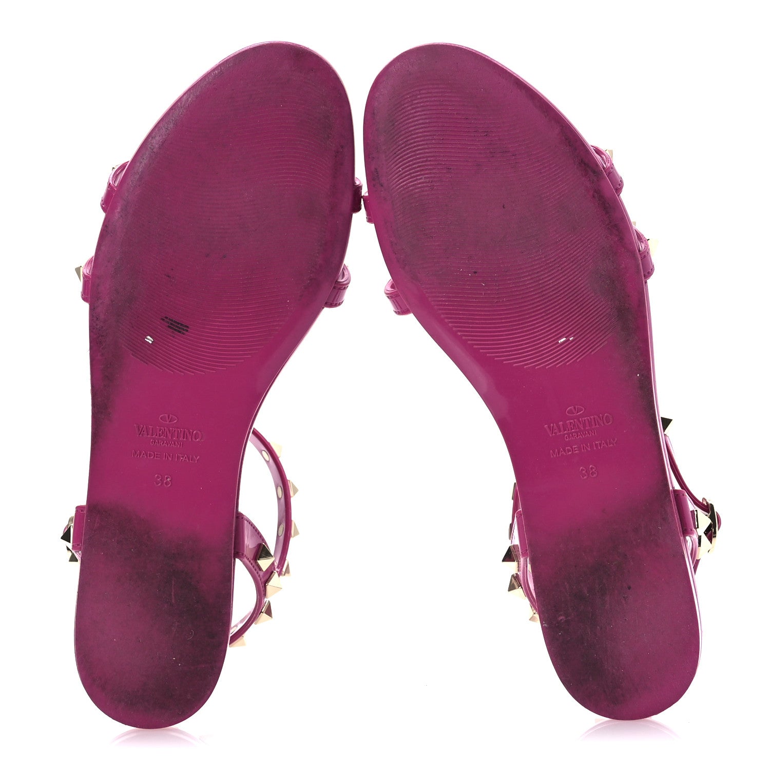 Valentino Garavani PVC Jelly Rockstud Caged Flat Thong Sandals 38 Blossom 7 of 12