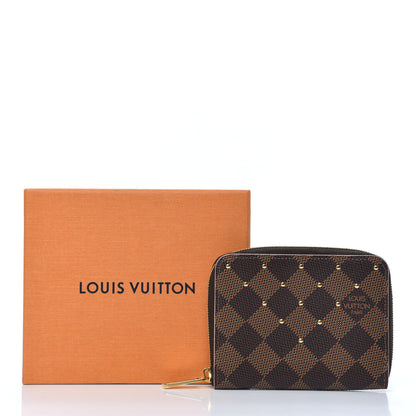 Louis Vuitton Damier Ebene Studded Zippy Coin Purse Rose Ballerine 7 of 7