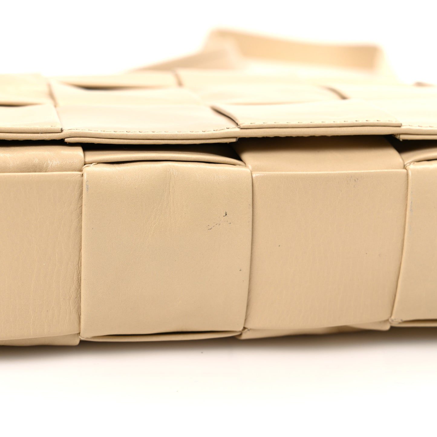 Paper Calfskin Maxi Intrecciato Cassette Crossbody Bag Porridge