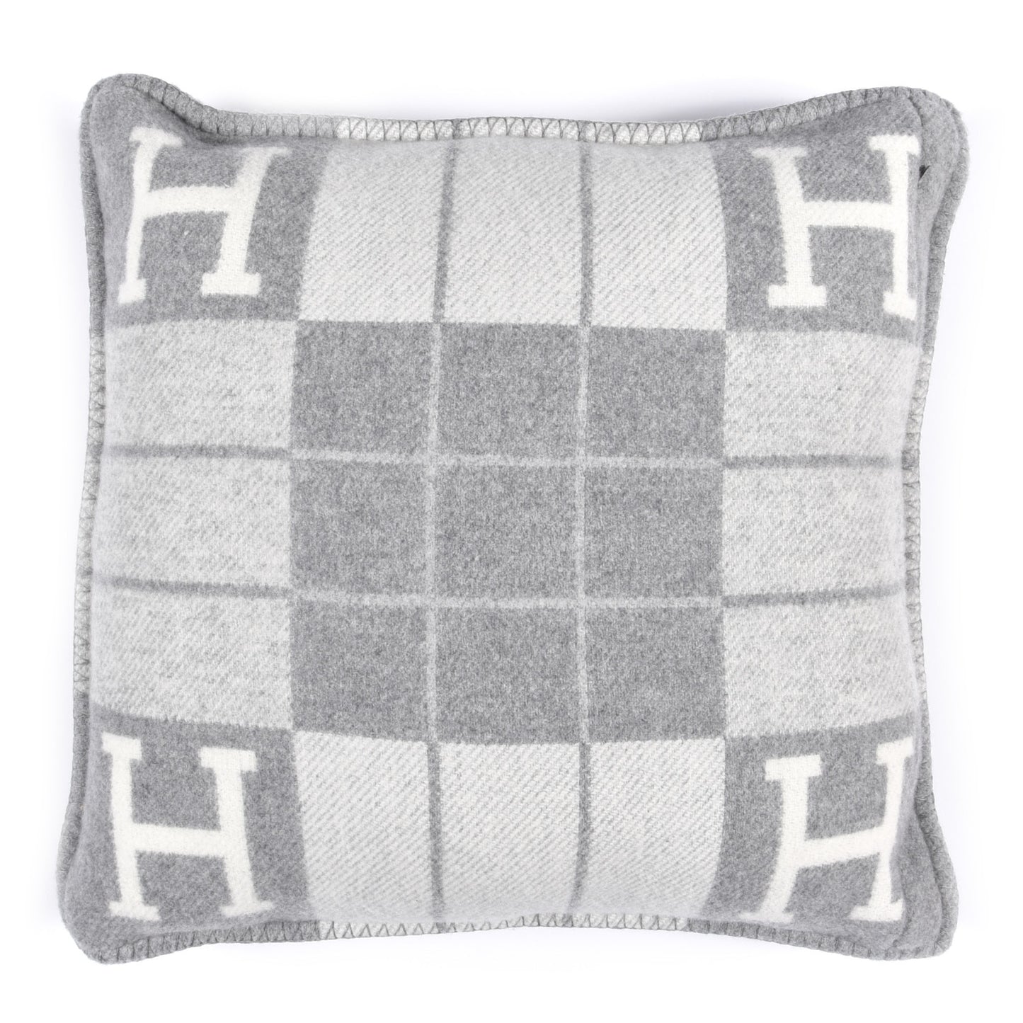 Wool Cashmere Avalon III Pillow PM Ecru Gris Clair