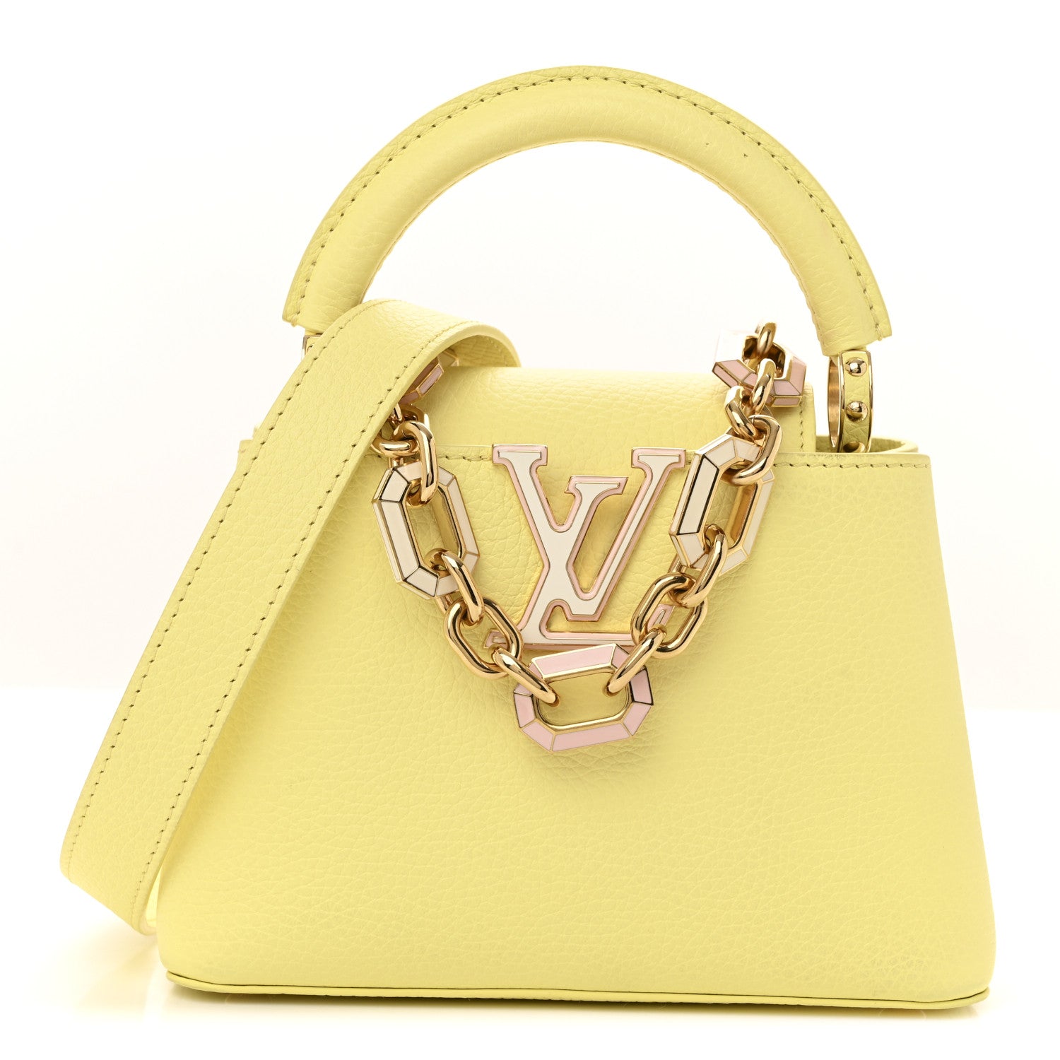 Louis Vuitton Taurillon Mini Capucines Sun Beam Yellow 2 of 27