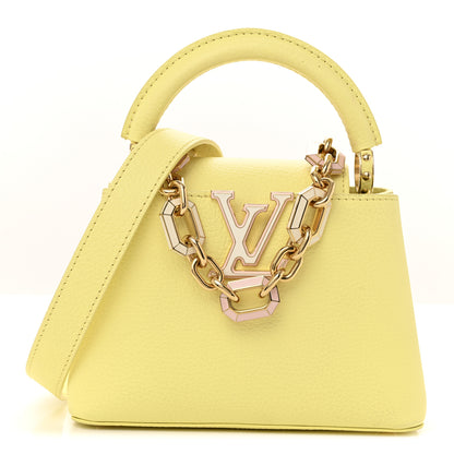 Louis Vuitton Taurillon Mini Capucines Sun Beam Yellow 2 of 27