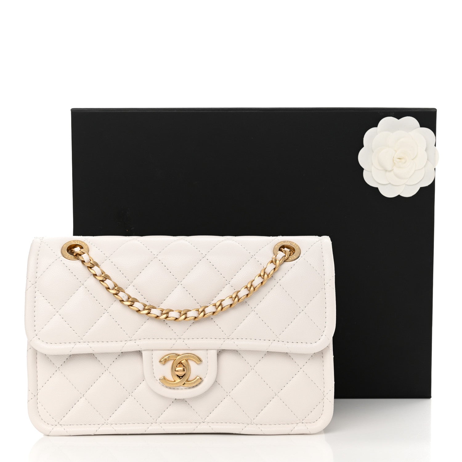 Chanel Caviar Quilted Medium Sweet Classic Flap White 13 of 13