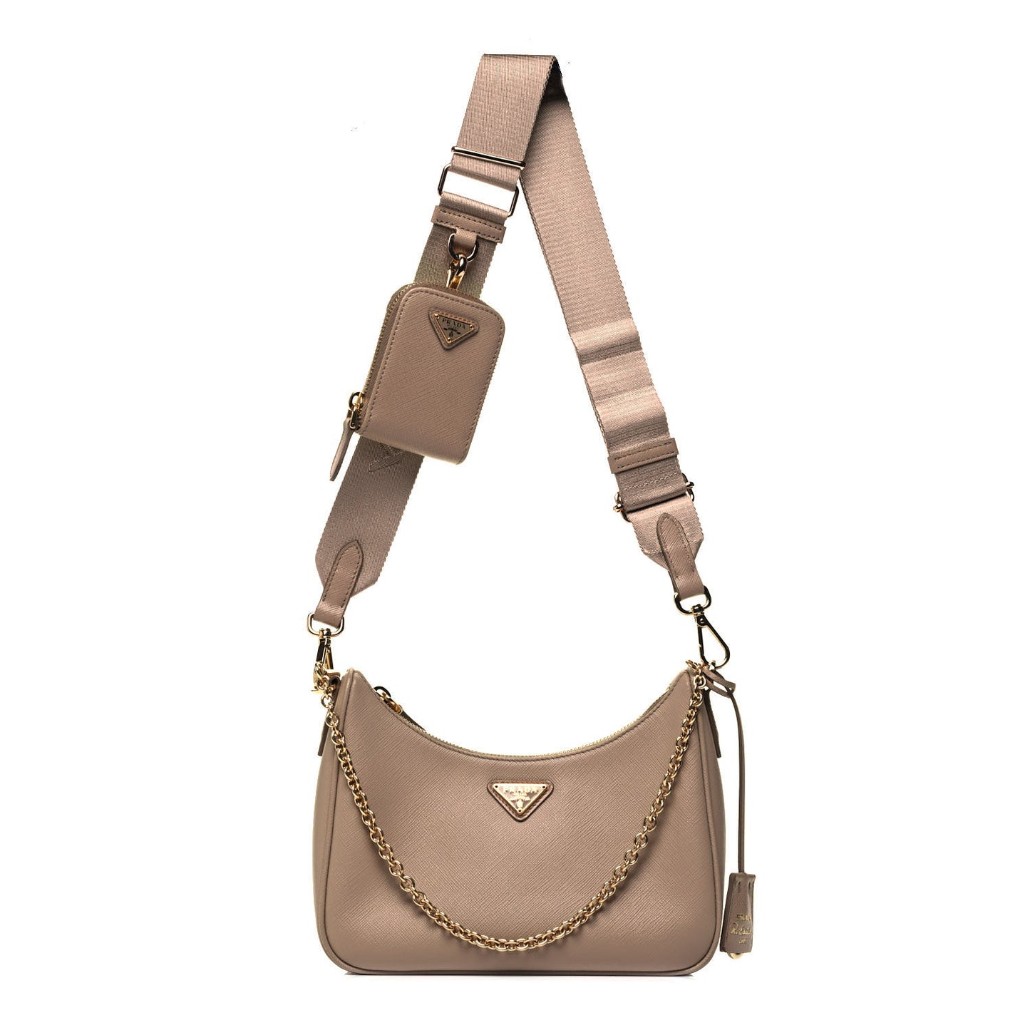 Saffiano Re-Edition 2005 Shoulder Bag Cammeo Beige