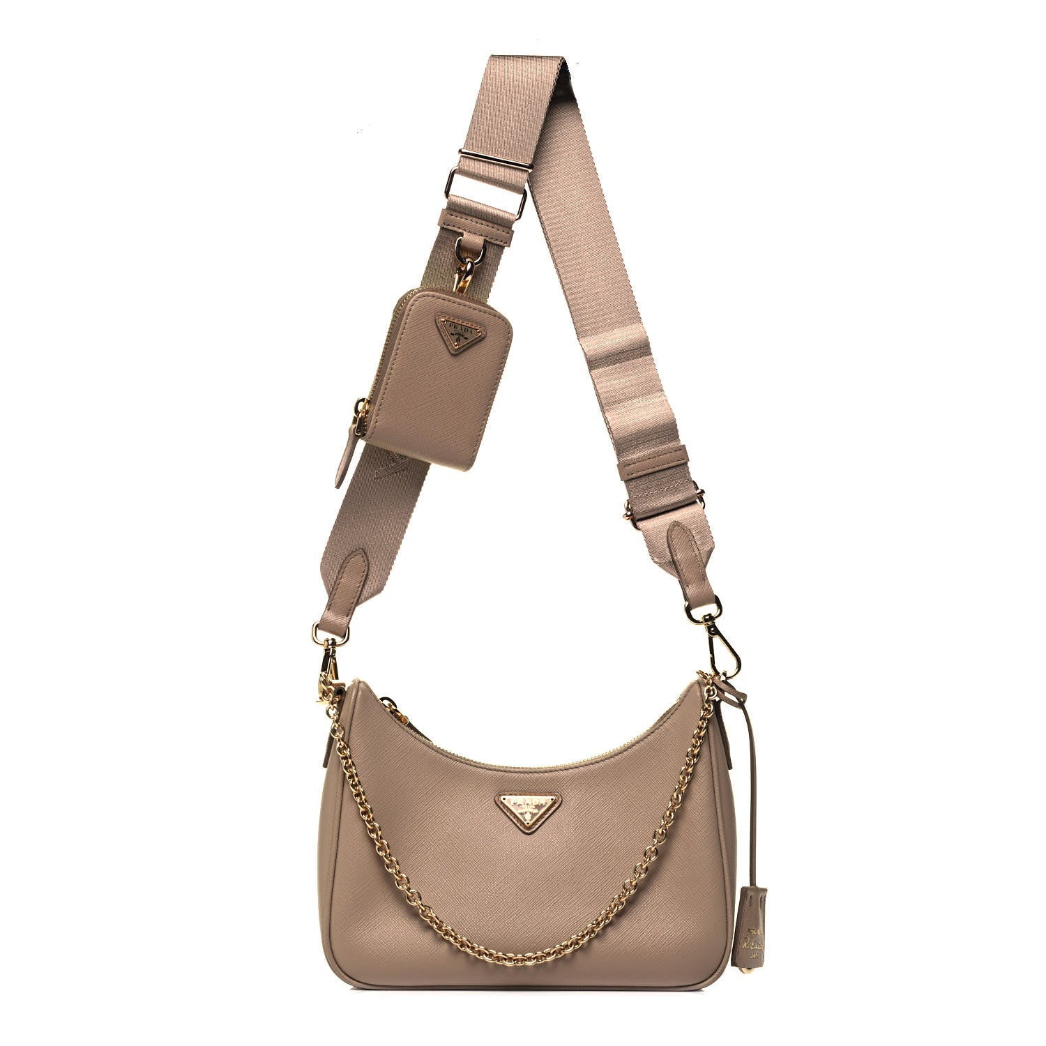 Prada Saffiano Re-Edition 2005 Shoulder Bag Cammeo Beige 1 of 8