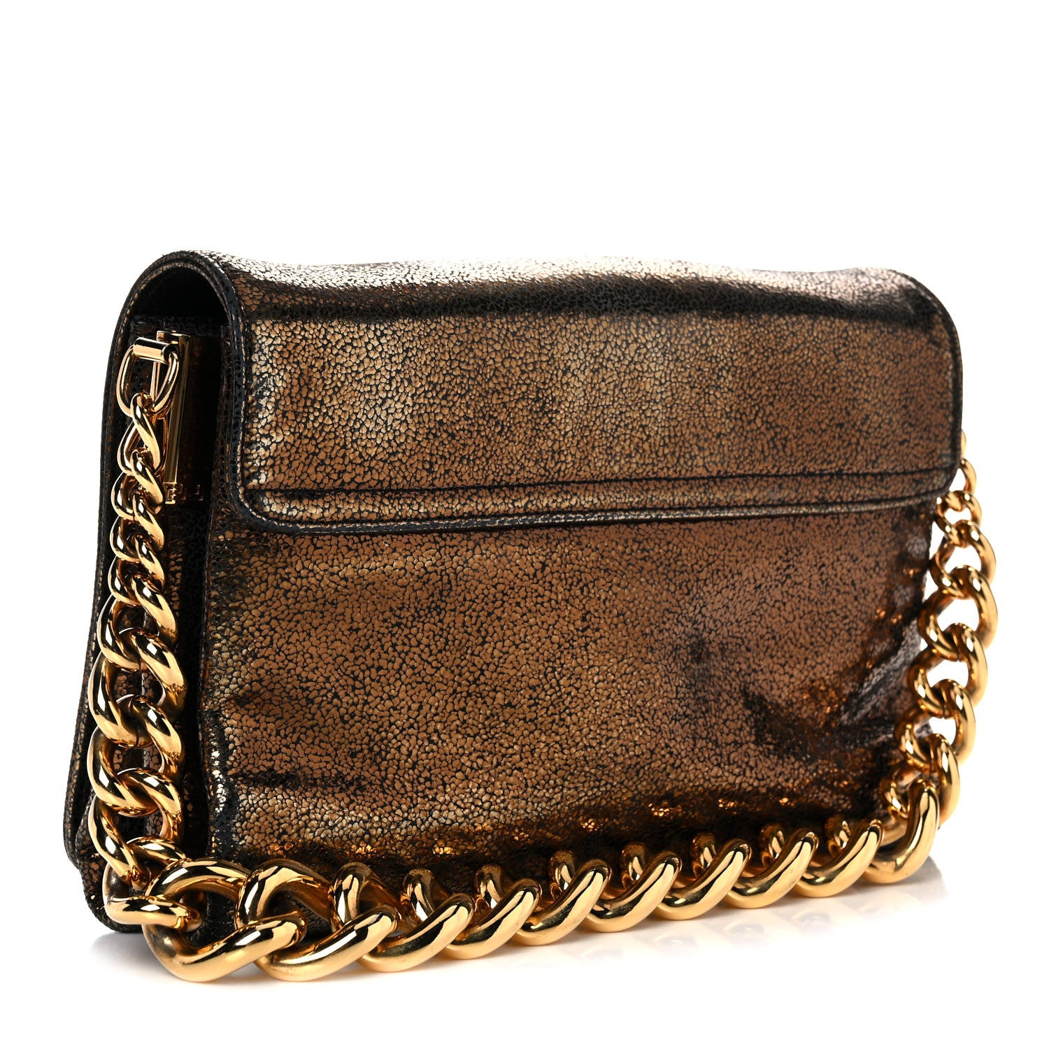 Versace Metallic Suede Palazzo Sultan Shoulder Bag Black Gold 3 of 17