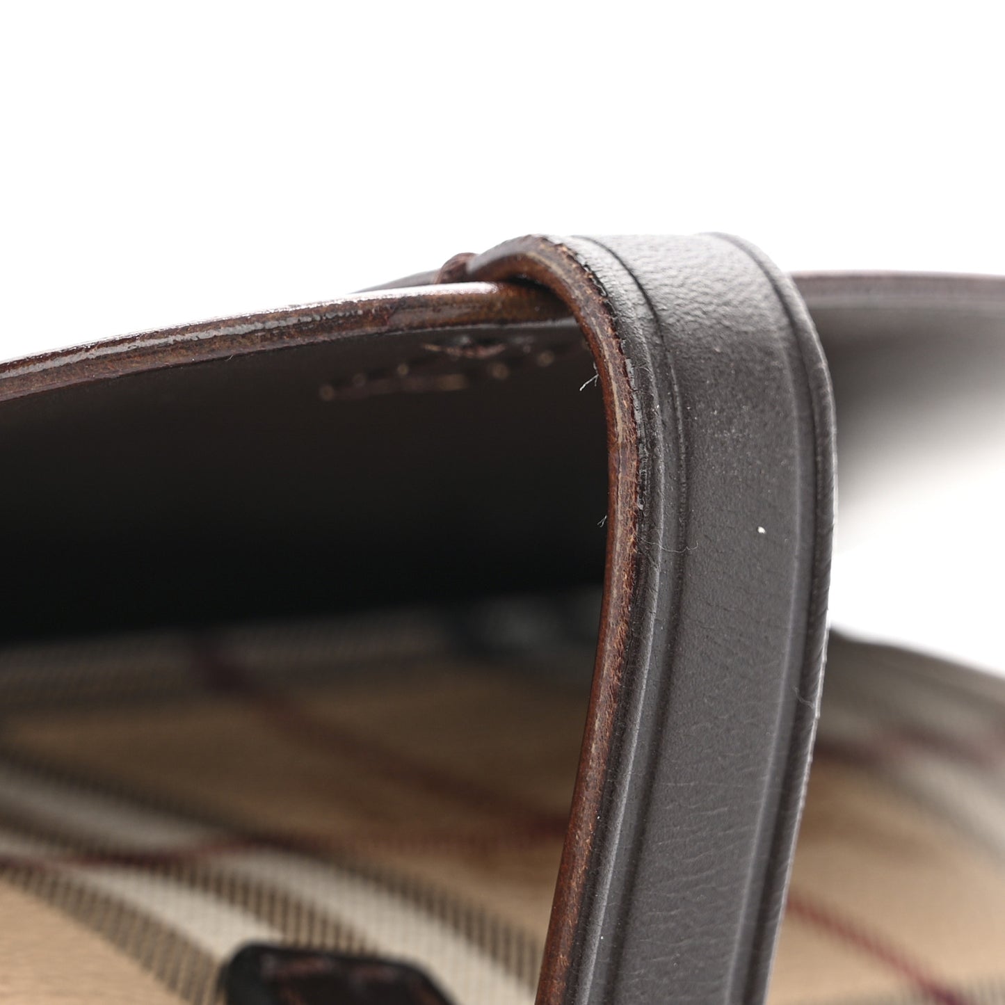 Haymarket Check Baby Bridle Saddle Bag Dark Clove Brown