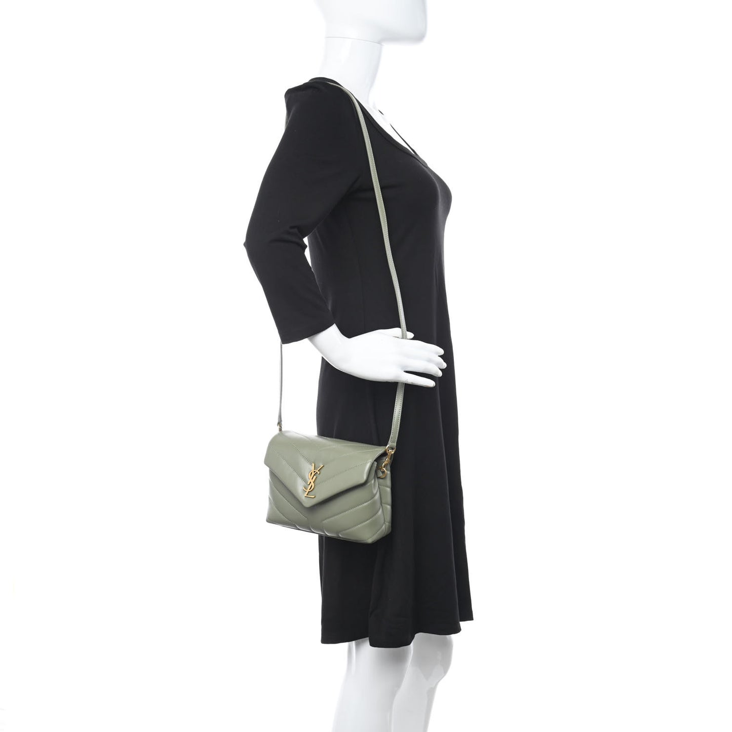 Calfskin Y Quilted Monogram Toy Loulou Crossbody Bag Light Sage