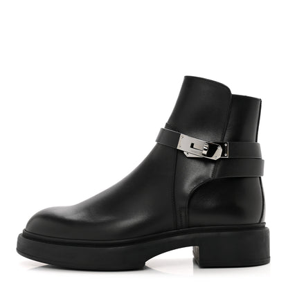 Hermes Calfskin Veo Ankle Boots 37.5 Black 2 of 9