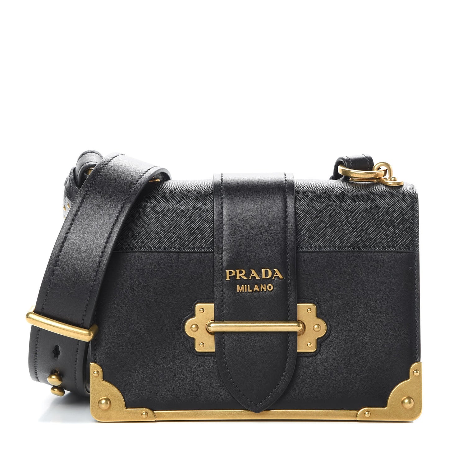 City Calf Saffiano Cahier Bag Black