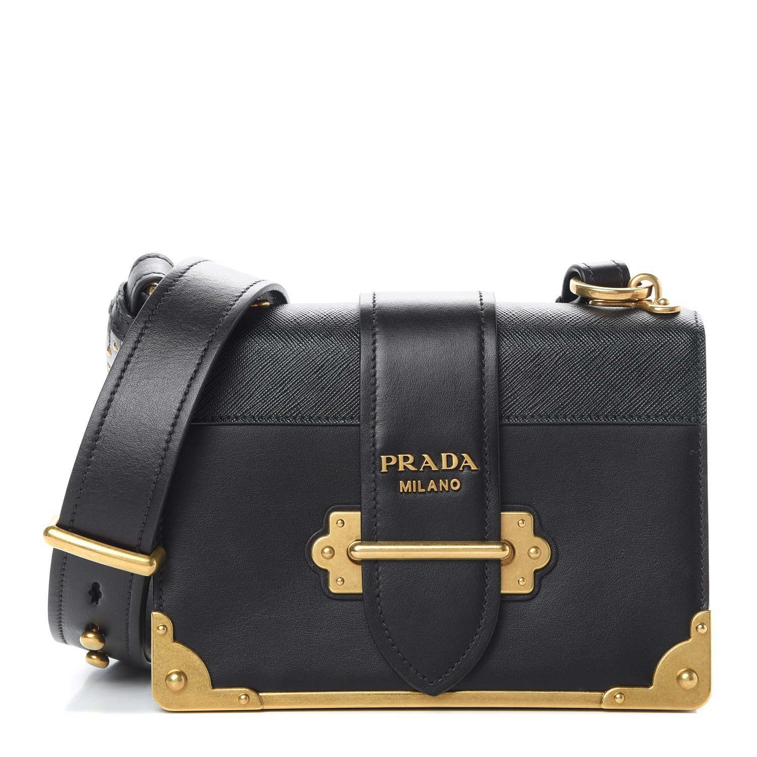 Prada City Calf Saffiano Cahier Bag Black 1 of 9