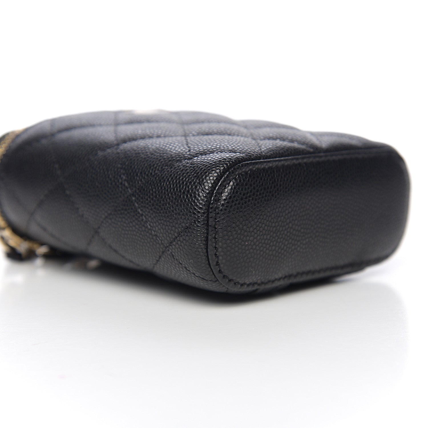 Chanel Caviar Quilted Small Vertical Coco Beauty Vanity Case With Chain Black 7 of 9