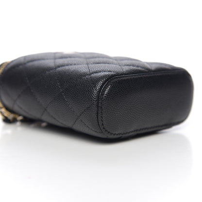 Chanel Caviar Quilted Small Vertical Coco Beauty Vanity Case With Chain Black 7 of 9