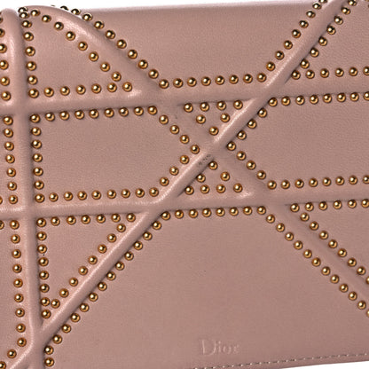Christian Dior Calfskin Studded Diorama Wallet on Chain Pouch Nude 14 of 16