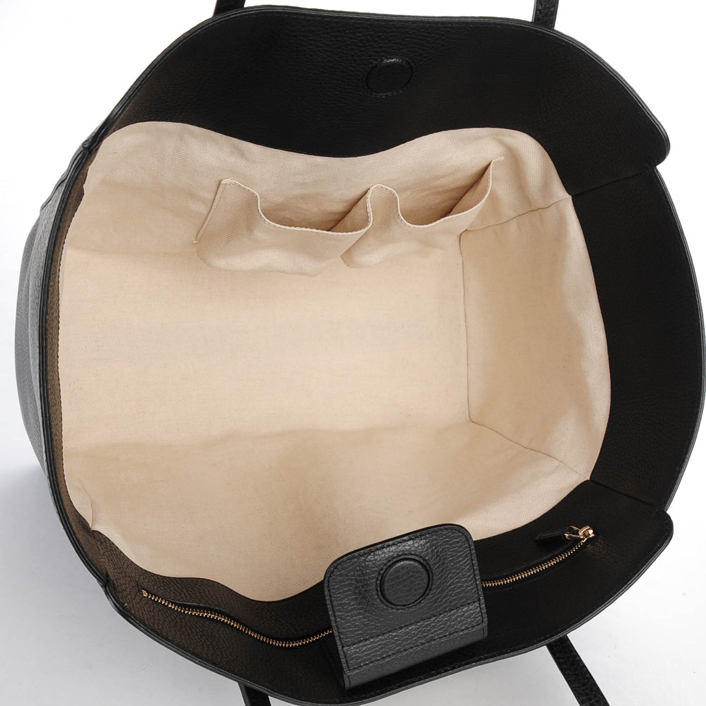 Pebbled Calfskin Medium Swing Tote Black
