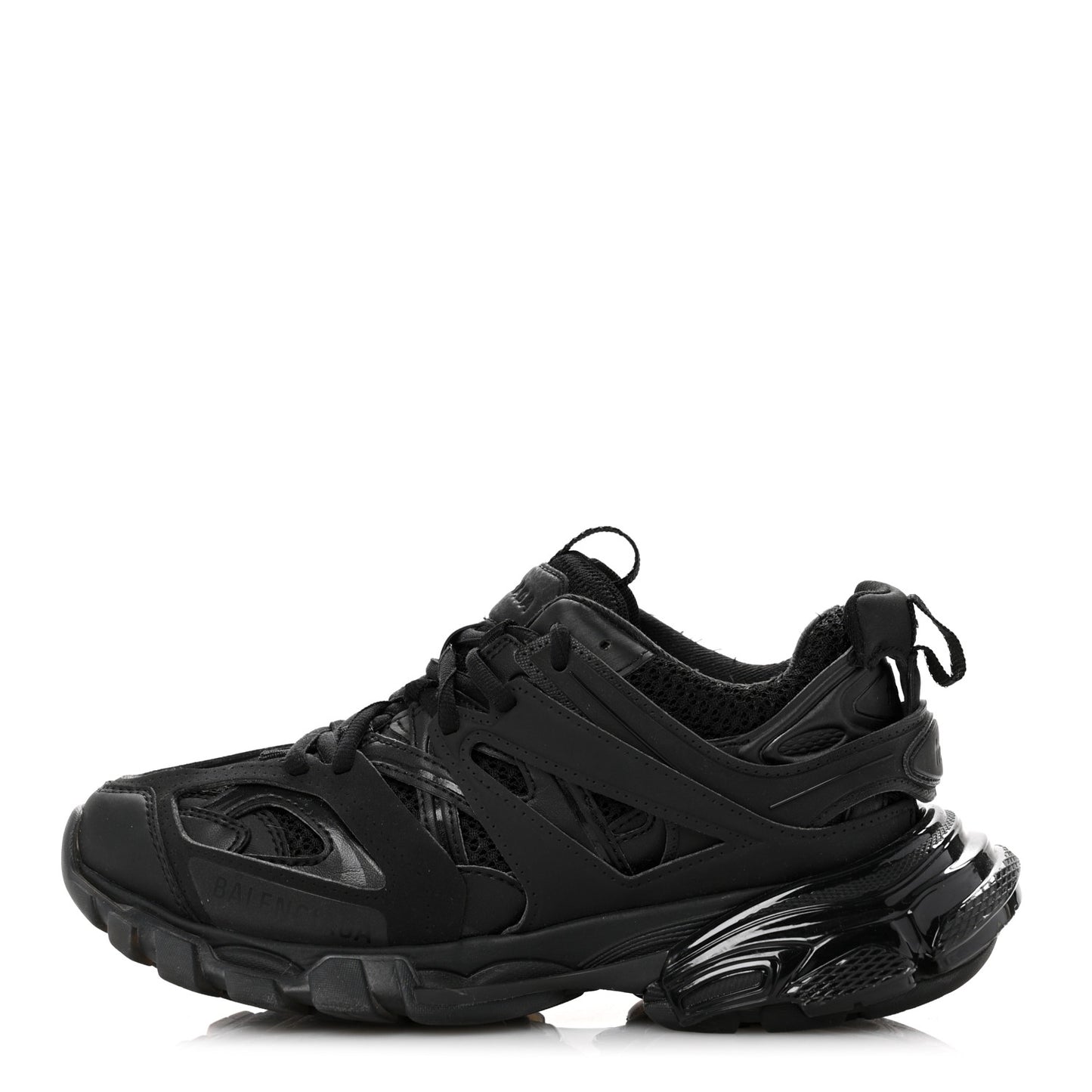 Rubber Mesh Fabric Womens Track Sneakers 36 Black