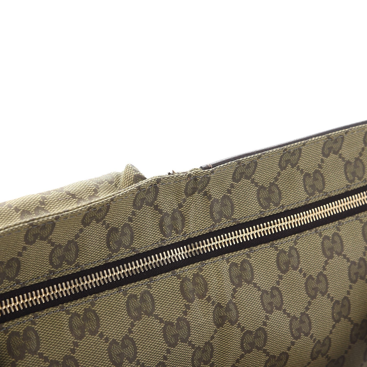 Gucci GG Monogram Web Double Pocket Belt Bag Green Dark Brown 9 of 11