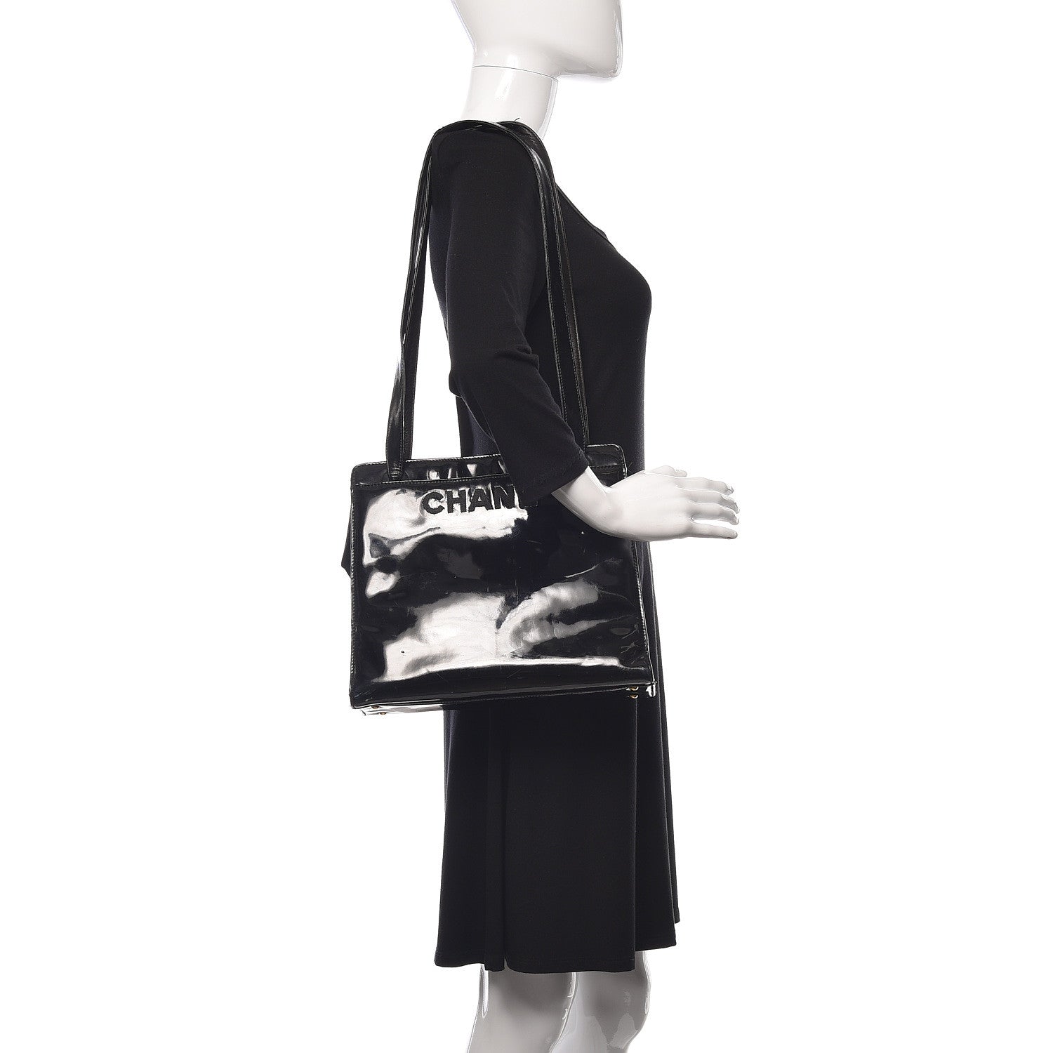 Chanel Patent Logo Tote Black 2 of 24