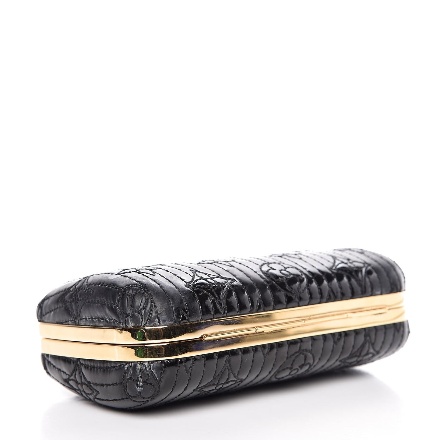 Vernis Monogram Motard Minaudiere Clutch Black