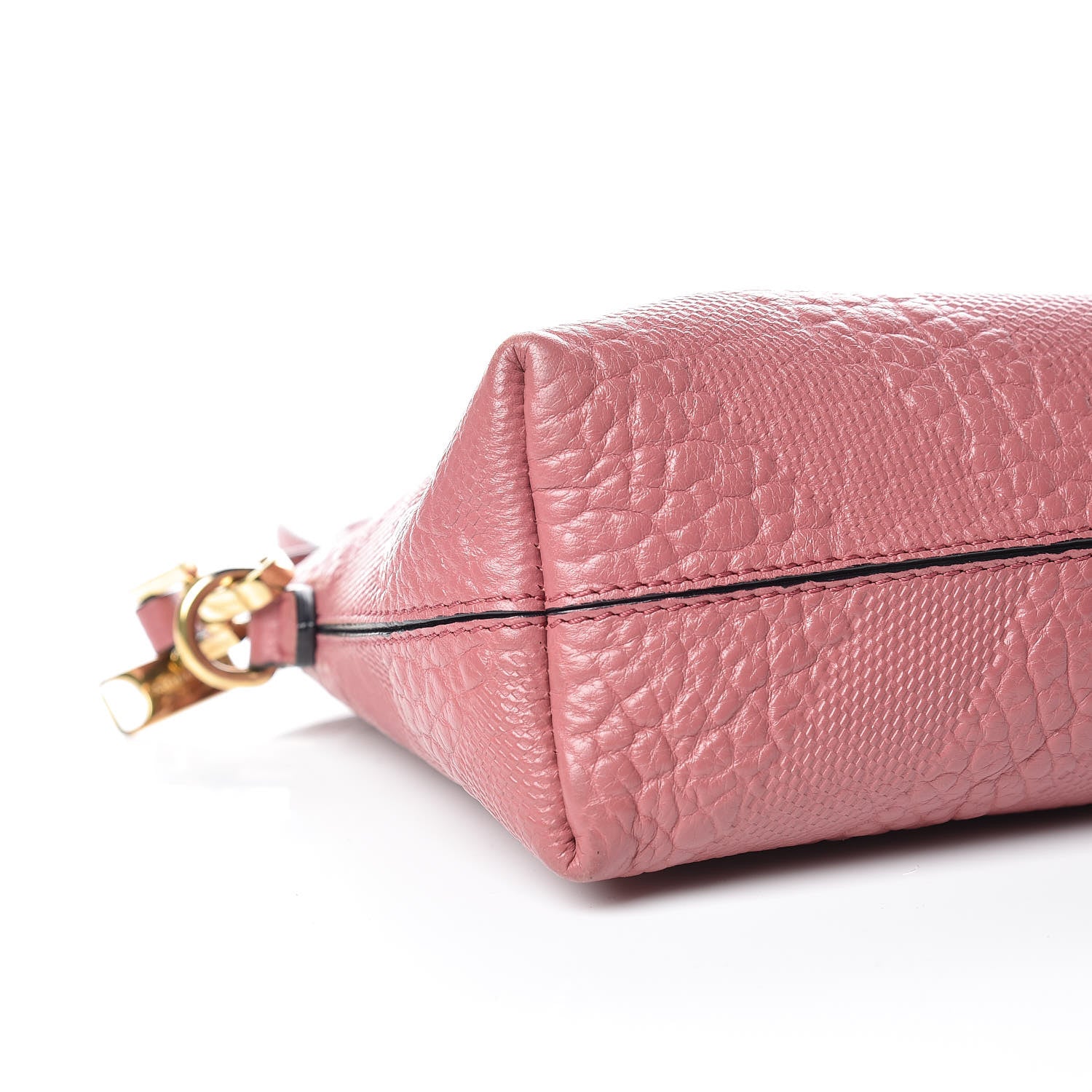 Burberry Signature Grain Calfskin Check Embossed Small Chichester Crossbody Clutch Bag Pink 5 of 9