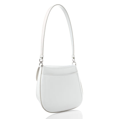 Prada Spazzolato Cleo Flap Shoulder Bag White 3 of 9