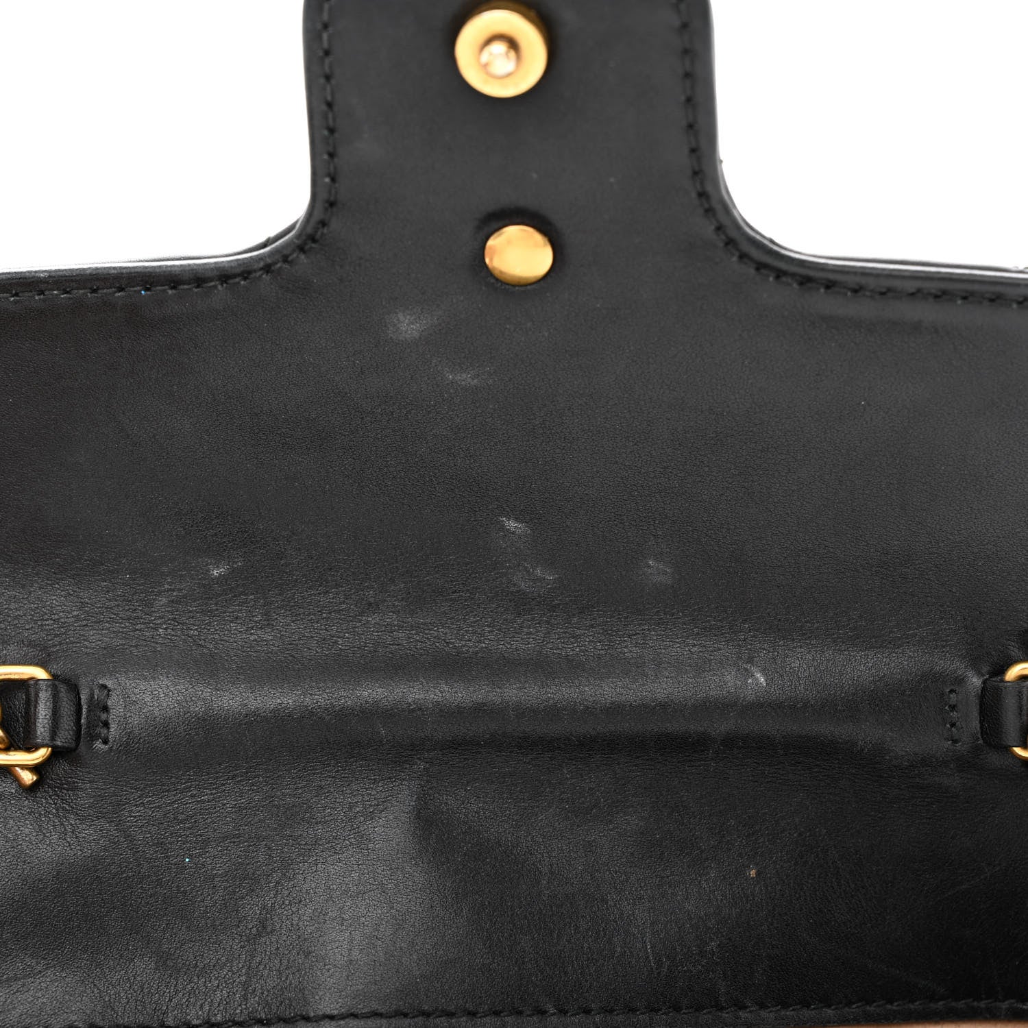 Gucci Calfskin Matelasse Super Mini GG Marmont Shoulder Bag Black 12 of 14