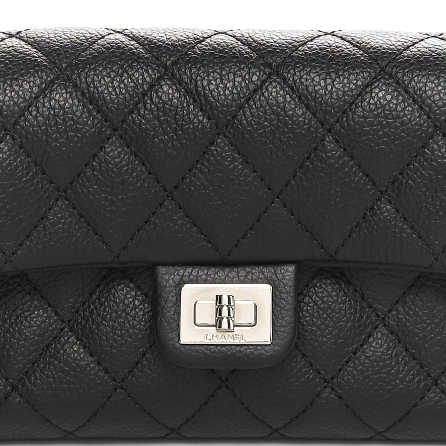 Grained Calfskin Quilted 2.55 Reissue Flap Belt Bag Clutch  Black