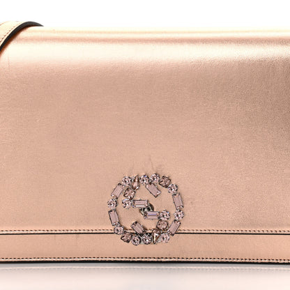 Gucci Metallic Nappa Crystal GG Broadway Shoulder Bag Pink 15 of 35