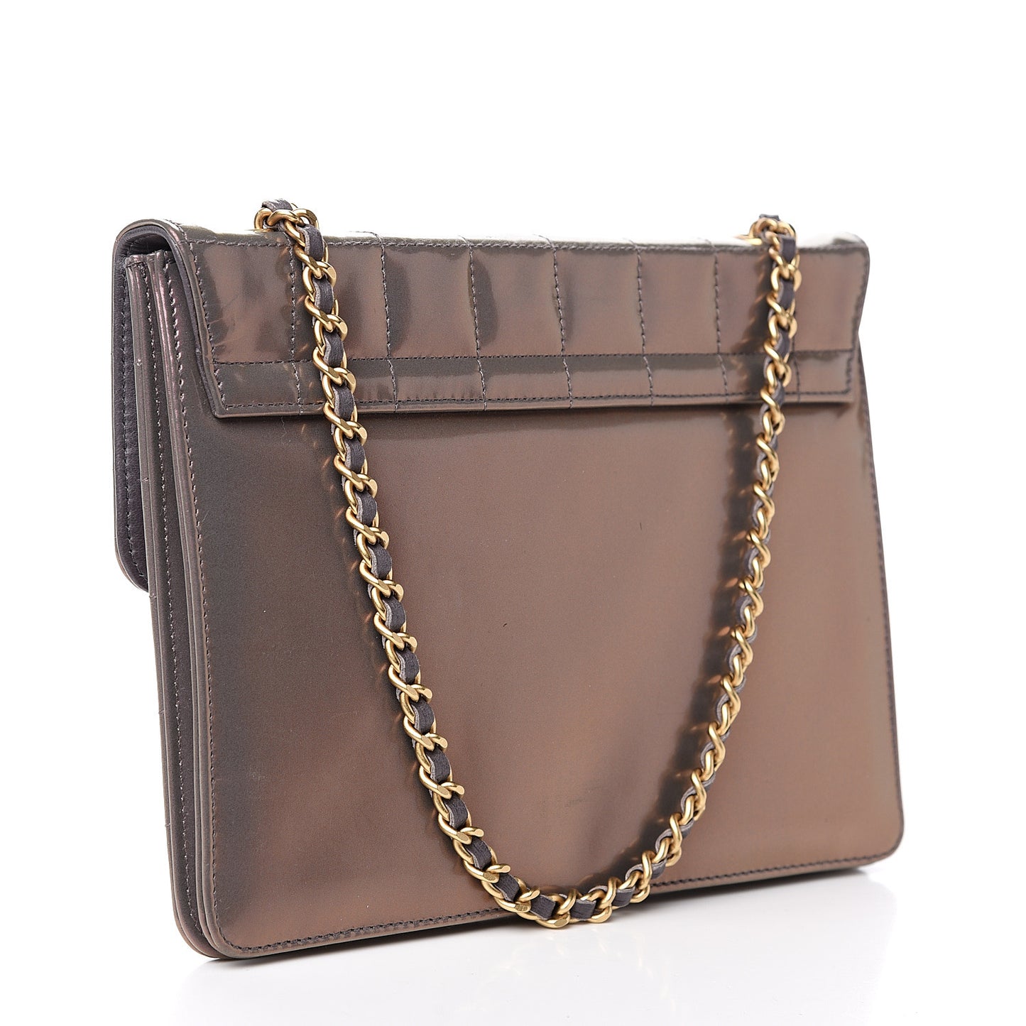 Patent Chocolate Bar Evening Bag Lilac