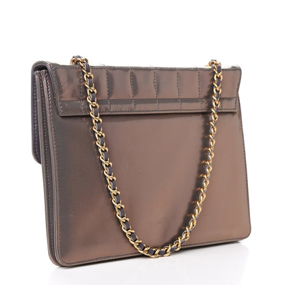 Chanel Patent Chocolate Bar Evening Bag Lilac 2 of 9