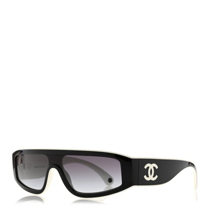 Chanel Acetate Cat Eye Sunglasses 6057 White Black 1 of 8