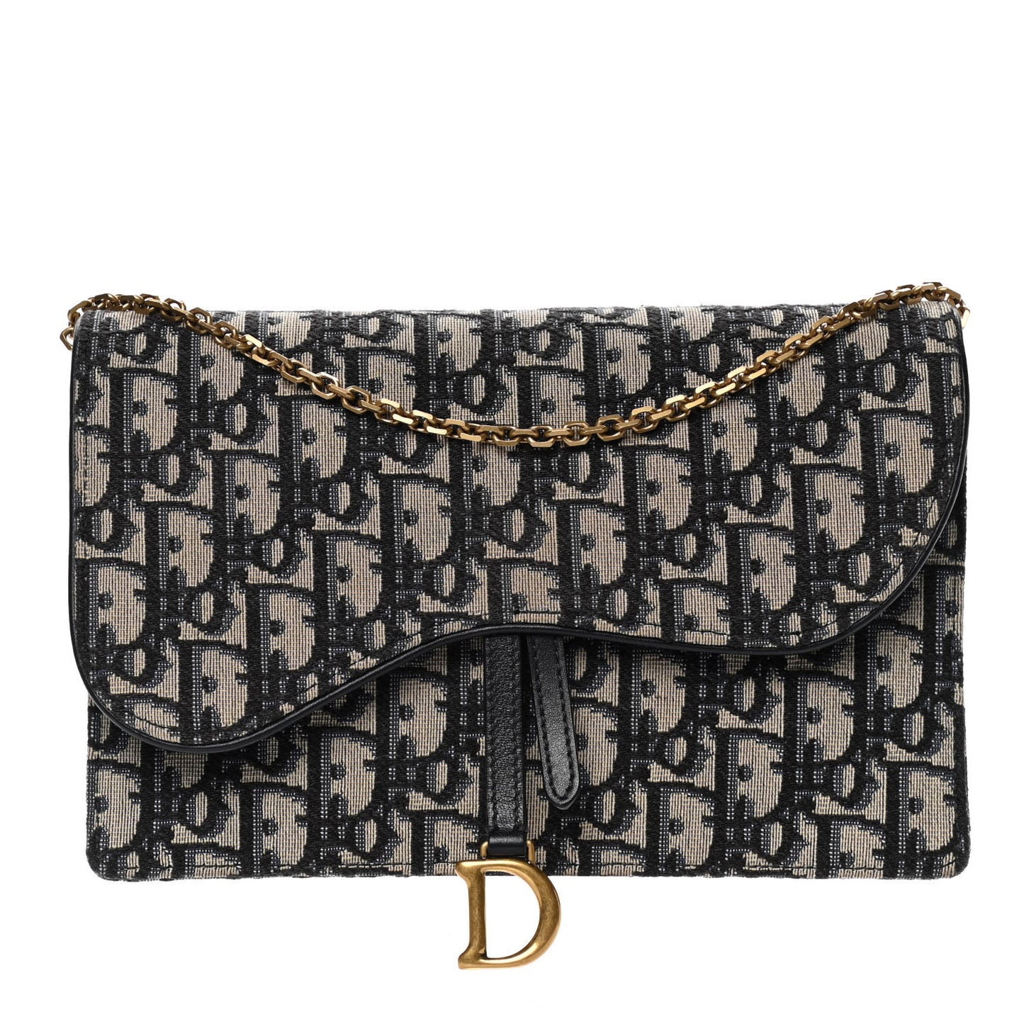 Oblique Saddle Chain Pouch Blue