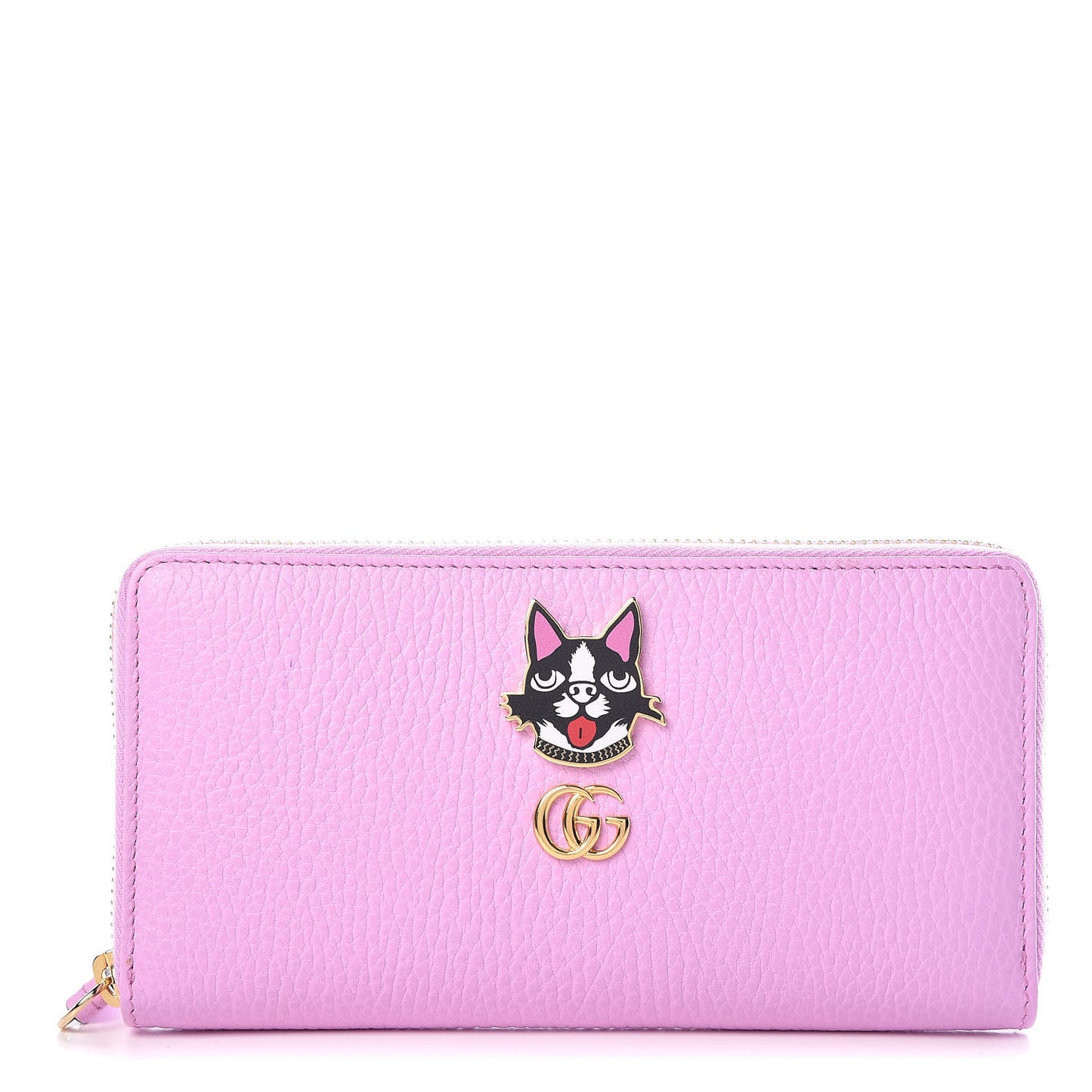 Dollar Calfskin GG Marmont Bosco Zip Around Wallet Malva