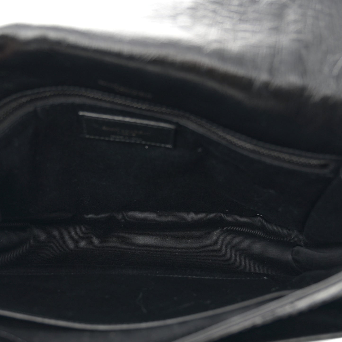 Crinkled Calfskin Matelasse Monogram Large Niki Chain Satchel Black