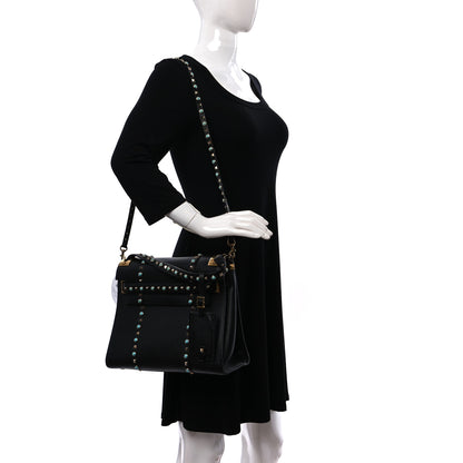 Valentino Garavani Alce Calfskin My Rockstud Rolling Frame Bag Black 2 of 8