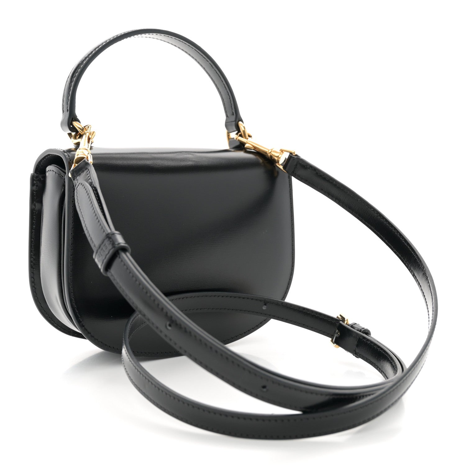 Celine Shiny Calfskin Triomphe Mini Besace Clea Black 3 of 12