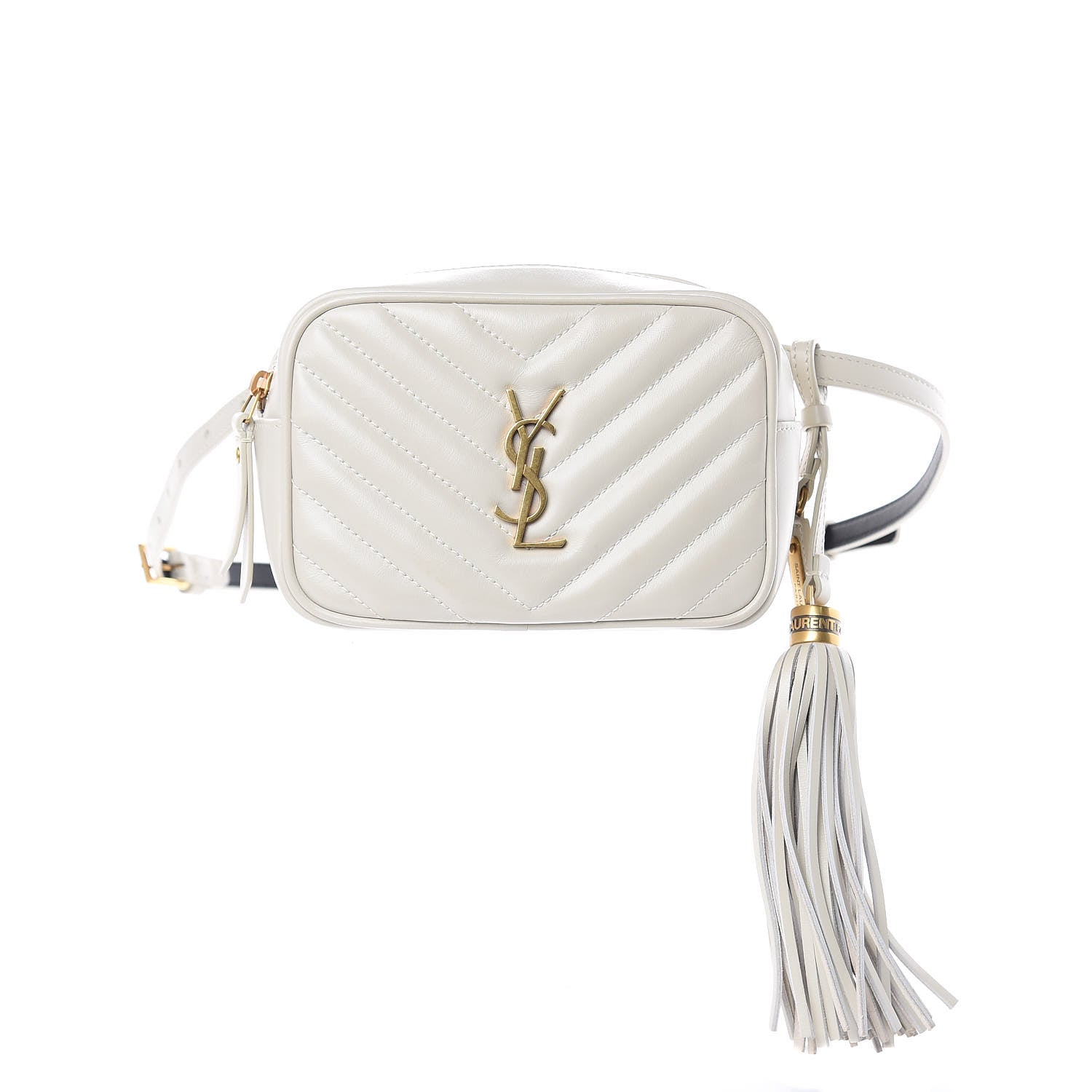 Saint Laurent Calfskin Matelasse Monogram Lou Belt Bag Ivory 1 of 9