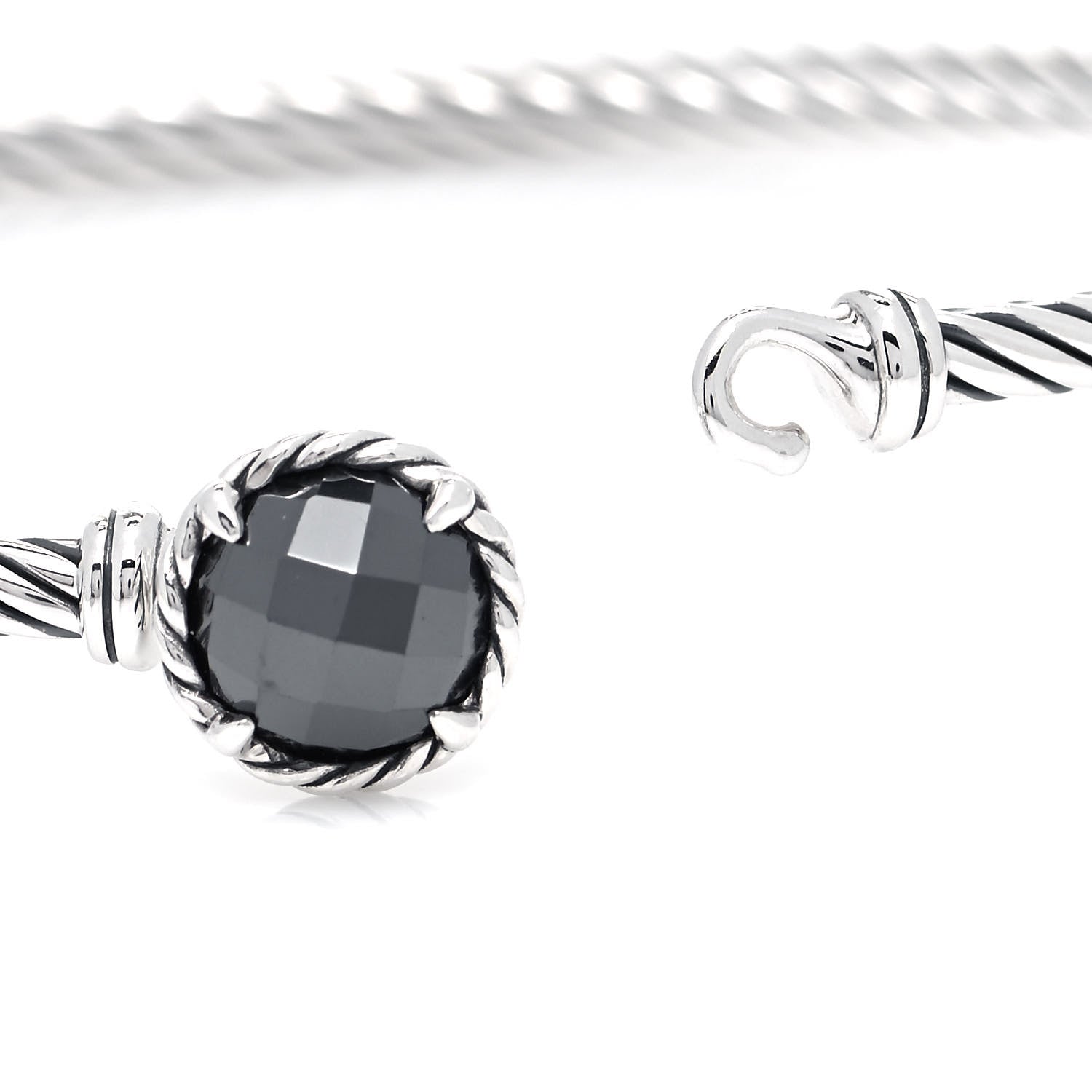 David Yurman Sterling Silver Hematite 3mm Chatelaine Bracelet 4 of 5