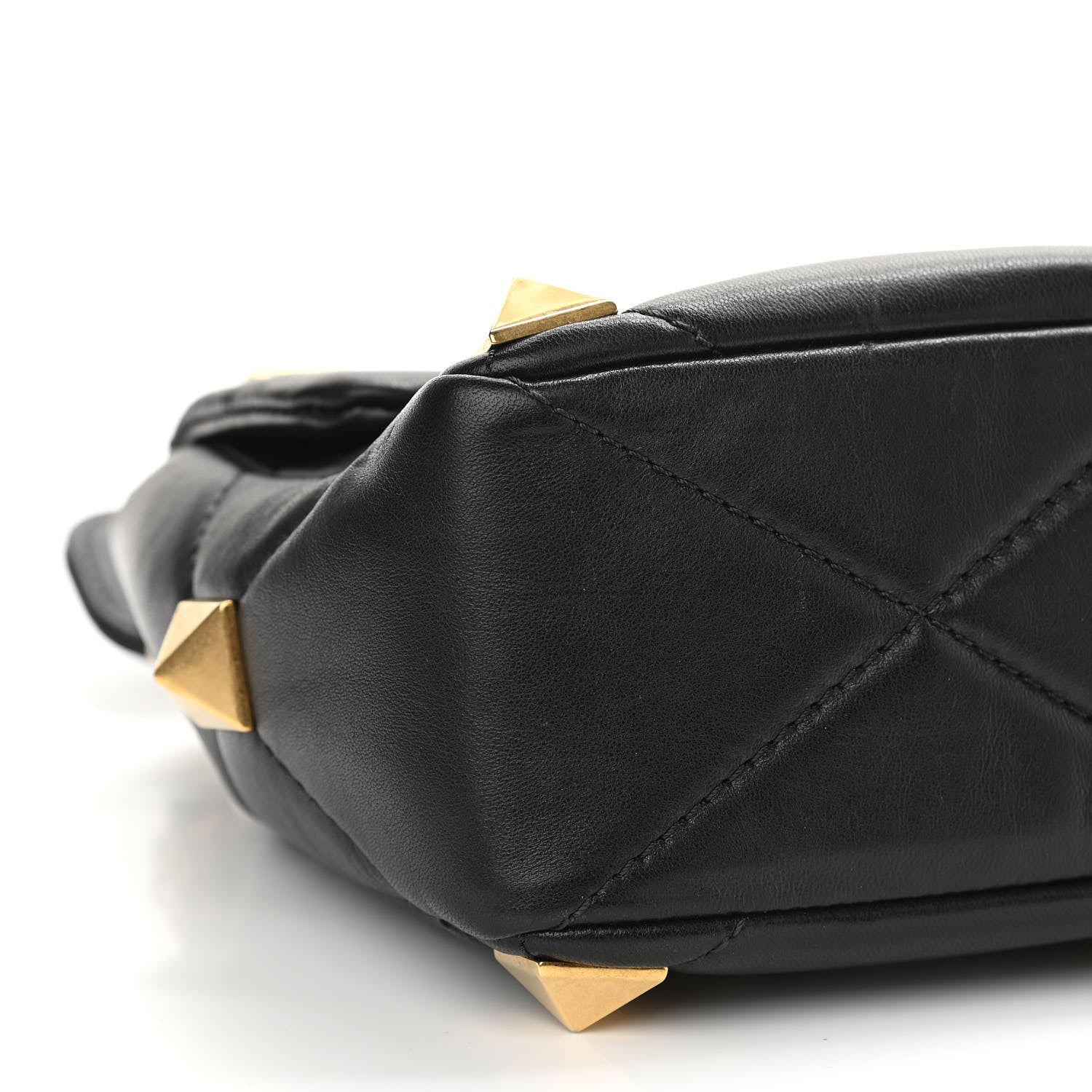 Valentino Garavani Nappa Large Roman Stud Shoulder Bag Black 9 of 11