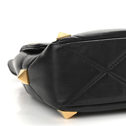 Valentino Garavani Nappa Large Roman Stud Shoulder Bag Black 9 of 11