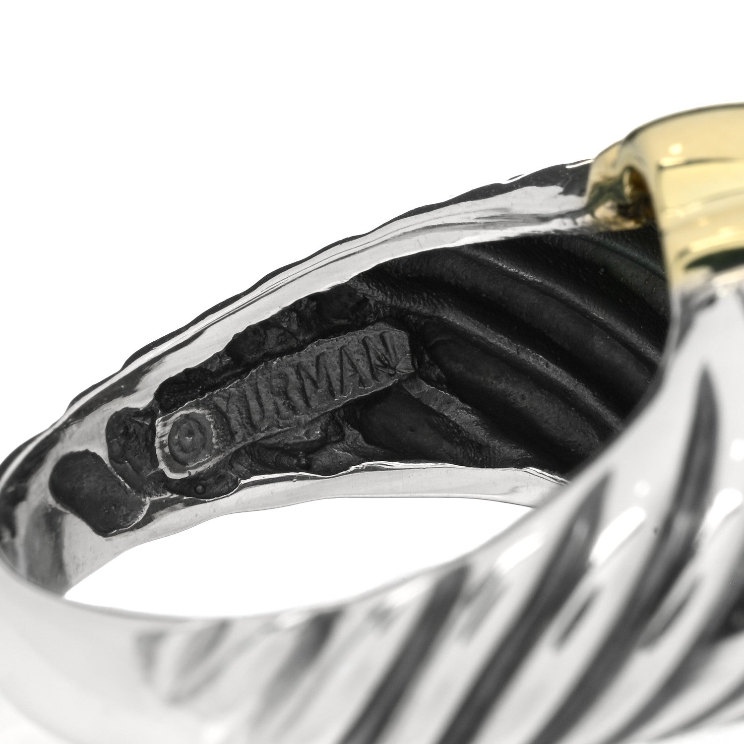 David Yurman Sterling Silver 14K Yellow Gold Shrimp Ring 53 6.5 4 of 4