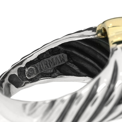 David Yurman Sterling Silver 14K Yellow Gold Shrimp Ring 53 6.5 4 of 4
