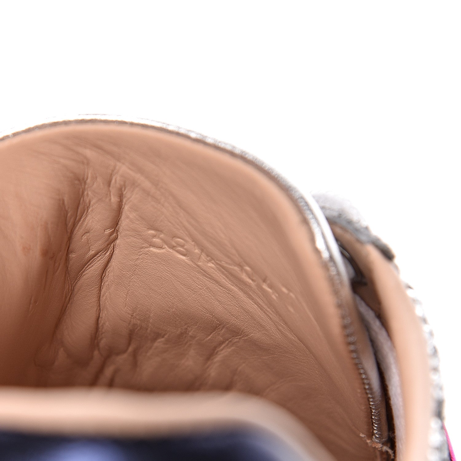 Gucci Glitter Web Womens Ace Sneakers 38.5 Silver 7 of 10