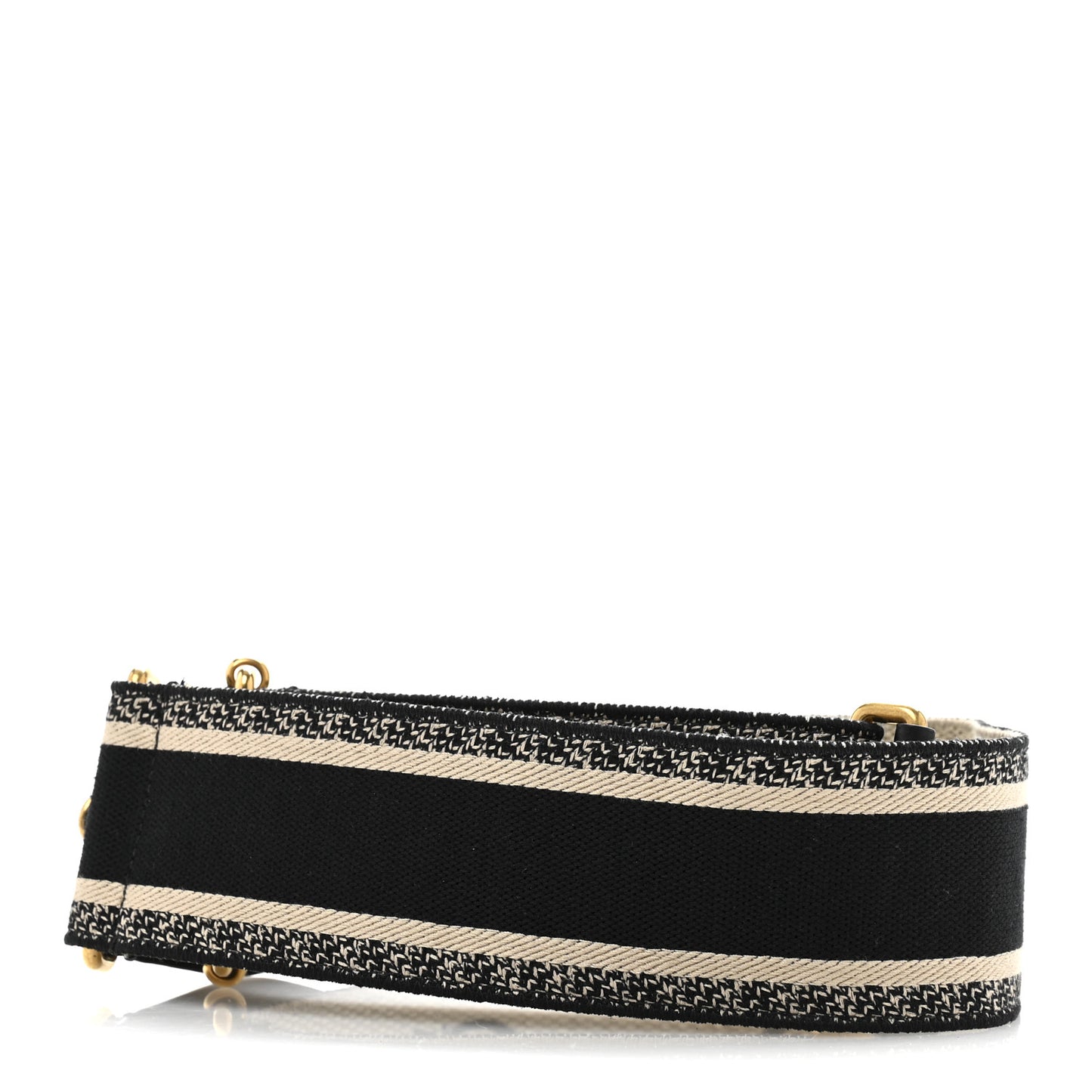 Canvas Embroidered Shoulder Strap Black