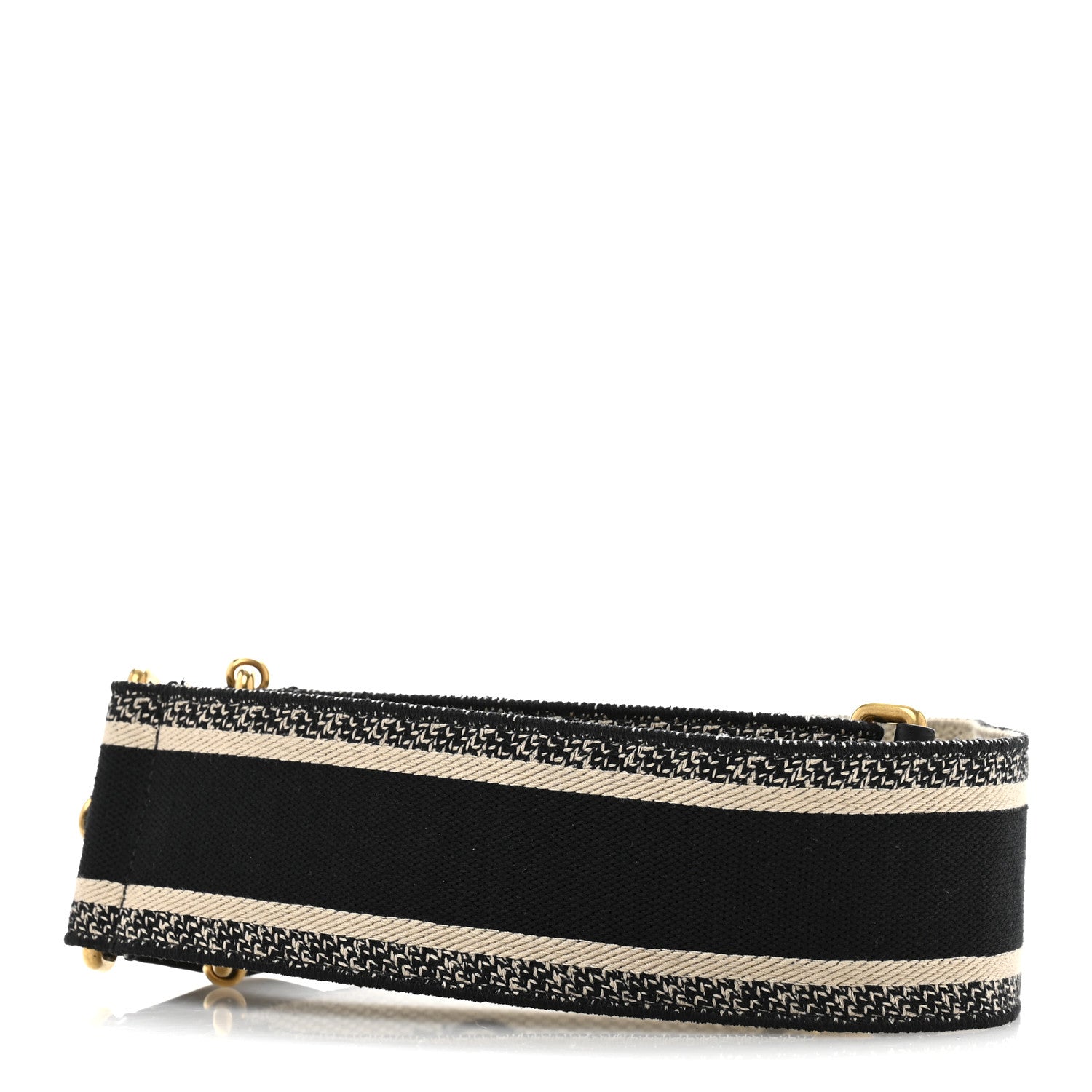 Christian Dior Canvas Embroidered Shoulder Strap Black 2 of 7