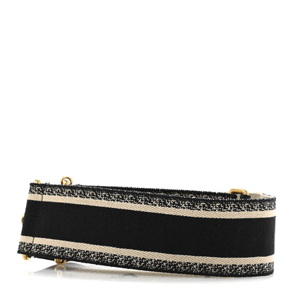 Christian Dior Canvas Embroidered Shoulder Strap Black 2 of 7