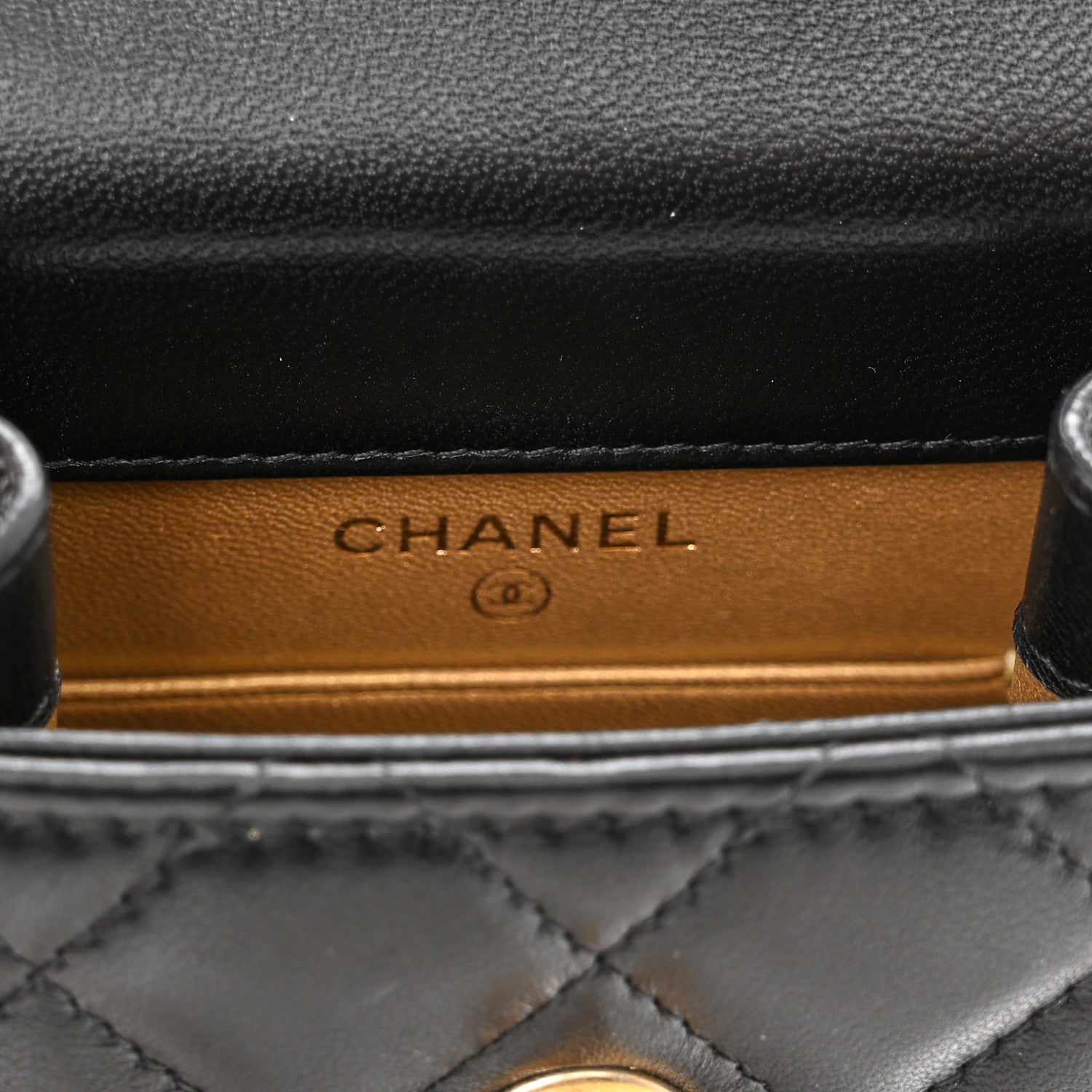 Chanel Lambskin Quilted Pearl Crush Phone Holder With Chain Black 6 of 12
