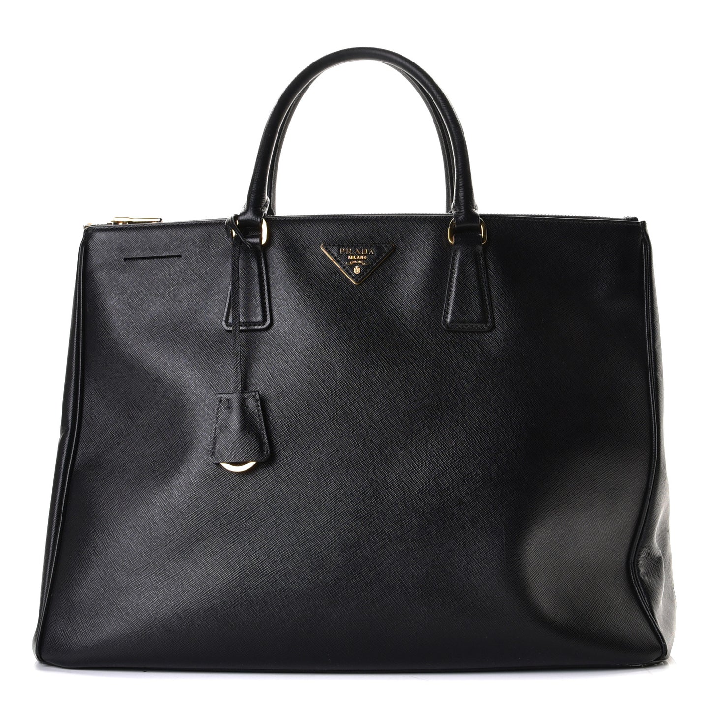 Saffiano Lux Extra Large Galleria Double Zip Tote Black